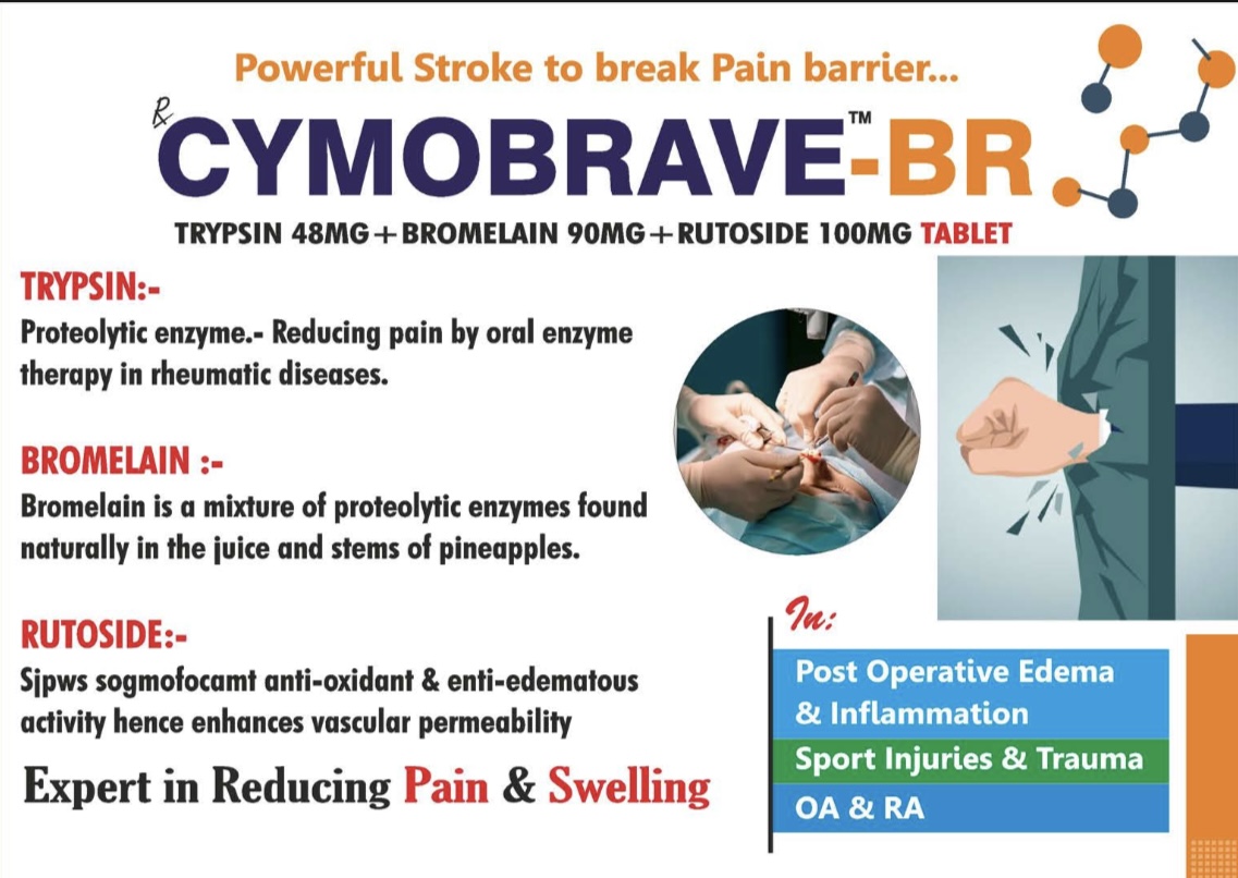 CYMBOBRAVE - Trypsin Bromelain Rutoside Trihydrate Tablets