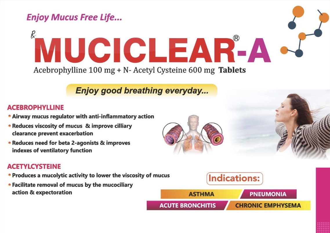 MUCICLEAR-A - Acebrophylline + Acetylcysteine