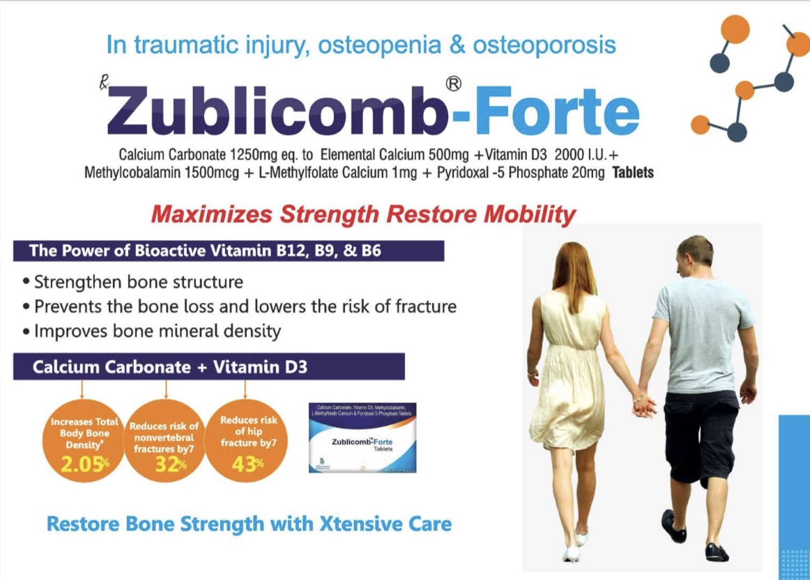 ZUBLICOMB-FORTE - Calcium + Vit D3 + Methylcobalamin