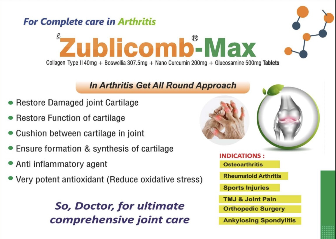 ZUBLICOMB-MAX - Collagen Type II + Boswellia + Curcumin + Glucosamine
